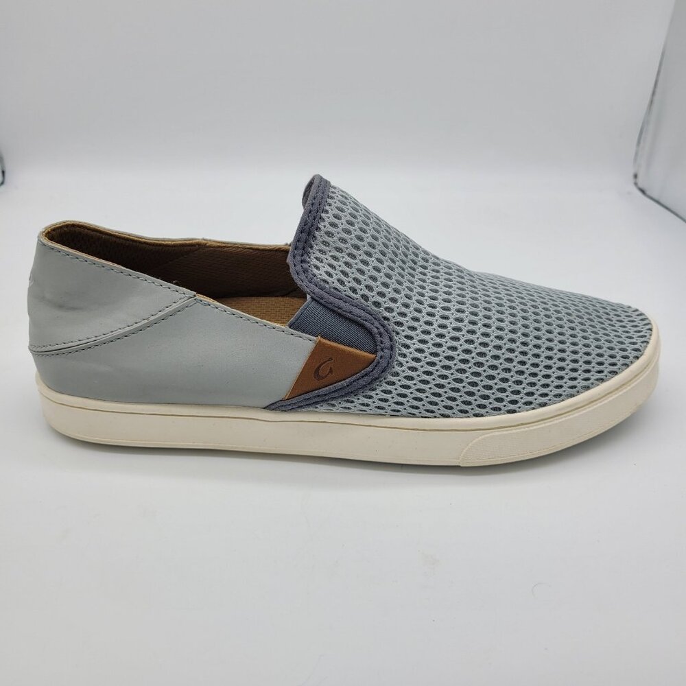 OluKai Women's Pehuea Slip On Sneakers Pale Grey Sz 9 Breathable Mesh - Picture 4 of 8